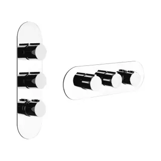 Gessi Anello Термостат для душа встраиваемый на 2 потребителя, внешняя часть, цвет: chrome 43064#031