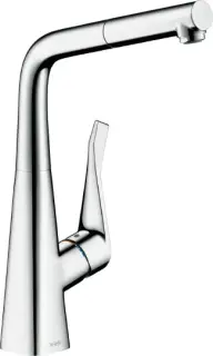 Hansgrohe Metris Смеситель для кухонной мойки, с выдвижным изливом, цвет: хром 14821000