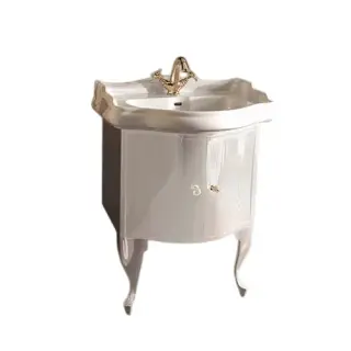 Kerasan Retro Тумба под раковину на 69 см, напольная, с 2мя дверцами, цвет: Bianco/Oro 7361K6