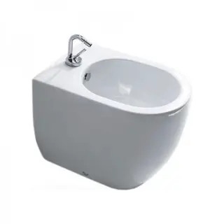 Kerasan Flo Биде напольное 56x37 см, с 1 отверстием под смеситель, с перел. и креп., цвет: Bianco 312201*1