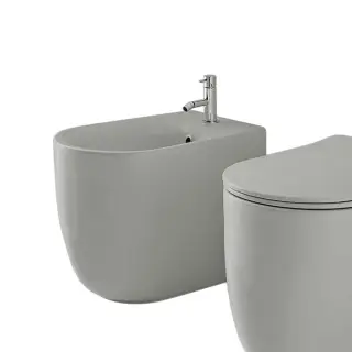 Kerasan Nolita Биде напольное 55x35 см, с 1 отвер. под смес., с перел. и креп., цвет: Grigio matt 532059*1