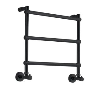 Margaroli Sole 442/3 Полотенцесушитель водяной для ГВС 53,5х53h (int 47) нижнее, цвет: matt black 4424703Mb