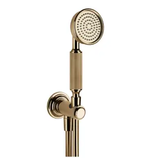 Gessi Venti20 Душевой гарнитур: ручной душ 1 вид струи, держатель, шланг 150см, цвет:warm bronze PVD 65123#735