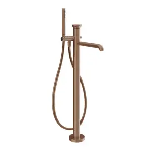 Gessi Origini Смеситель для ванны напольный с душевым набором, цвет: copper brushed PVD 66028#708