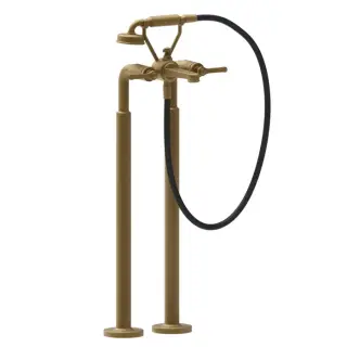 Gessi Venti20 Смеситель для ванны напольный с душевым набором, цвет: antique brass 65128#713