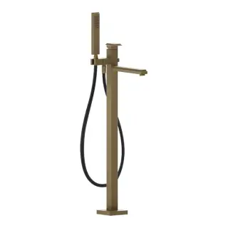 Gessi Eleganza Смеситель для ванны напольный с душевым набором, цвет: antique brass 46131#713