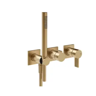 Gessi Inverso Rigato Смеситель для душа встраиваемый, с ручным душем, цвет: warm bronze brushed PVD 73636#726