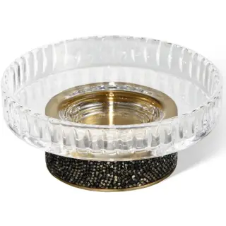 Decor Walther Rocks STS Мыльница настольная, рифленное стекло, цвет: dark metal matt/золото матовое 0934367