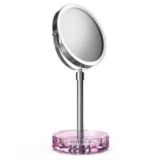 Decor Walther Kristall KSA Косметическое зеркало, 5x увеличение d15 см, цвет: розовый/хром 0941761