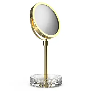 Decor Walther Kristall KSA Косметическое зеркало, 5x увеличение d15 см, цвет: золото 0941856
