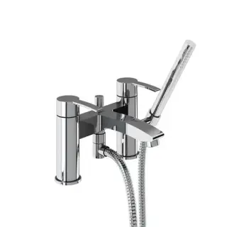 Burlington Смеситель на борт ванны с изливом 13,6 см и ручным душем, цвет: хром глянцевый CTA16