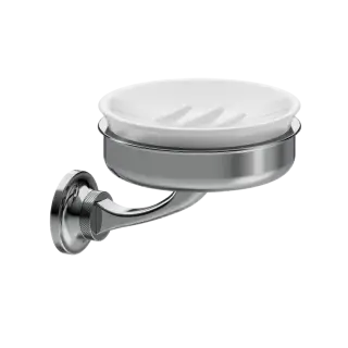 Burlington Guild Мыльница с керамической чашей, подвесная, цвет: хром GU005C