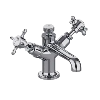Burlington Guild Смеситель для раковины на 1 отверстие без д/к, излив 5h см, цвет: хром/белый глянец GU110DNC