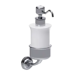 Burlington Guild Дозатор жидкого мыла, подвесной, керамическая колба, цвет: хром глянцевый GU011C