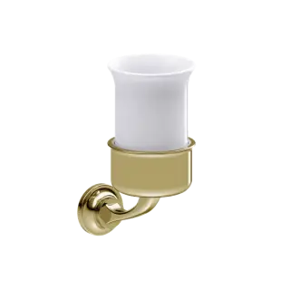 Burlington Guild Стакан для зубных щеток подвесной, керамический, цвет: золото GU003G