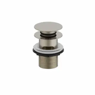 Burlington Донный клапан click-clack с переливом, цвет: шлифованный никель W11 BNKL