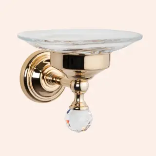 TW Crystal 106 Мыльница со стеклянной колбой, подвесная, цвет: золото TWCR106oro-sw