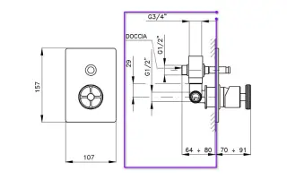 Nicolazzi Doccia Встраиваемая часть однорычажного смесителя для ванны/душа с переключателем C3796