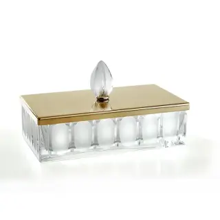3SC Montblanc Коробочка универсальная, 23х12,5хh7см, с крышкой, настольная, цвет: прозрачный хрусталь/золото 24к. Lucido