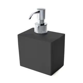 3SC Mood Black Дозатор настольный, композит Solid Surface, цвет: чёрный матовый/хром