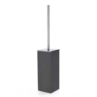 3SC Mood Black Туалетный ёршик, напольный,  композит Solid Surface, цвет: чёрный матовый/хром