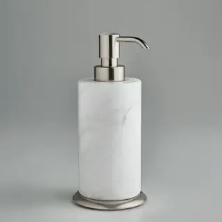 3SC Baster Round Дозатор для жидкого мыла, настольный, цвет: алебастр/никель сатинированный матовый