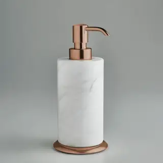 3SC Baster Round Дозатор для жидкого мыла, настольный, цвет: алебастр/Warm Brushed Bronze PVD