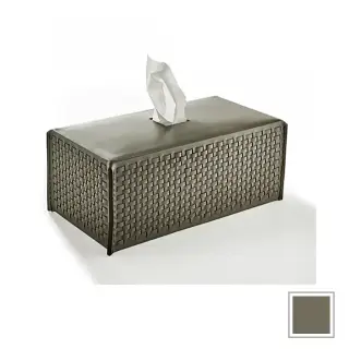 3SC Hilton Контейнер для бумажных салфеток 29х10х14см., настольный, плетеная кожа, цвет: Tortora