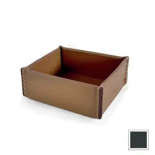 3SC Meridien Лоток 11х4.5х9.5см., настольный, гладкая кожа, цвет: Grigio Scuro