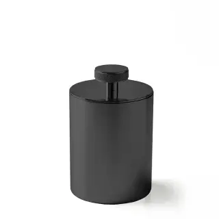 3SC Metal Tonda Баночка универсальная, D8хh13 см, с крышкой, настольная, цвет: черный матовый