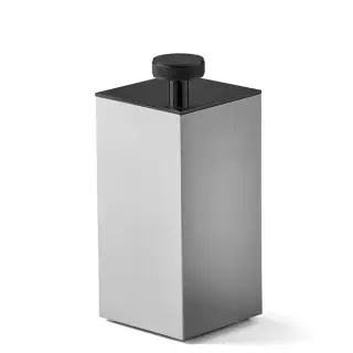 3SC Metal Quadra Баночка универсальная, 7х7хh16см, с крышкой, настольная, цвет: черный матовый