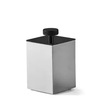 3SC Metal Quadra Баночка универсальная, 7х7хh12см, с крышкой, настольная, цвет: черный матовый