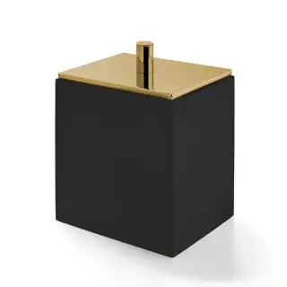 3SC BeMood Black Контейнер с крышкой настольный 10хh12,5х8 см, цвет: черный/золото матовое