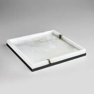 3SC Baster Round Лоток 25.5х2.5х25.5 см., настольный, цвет: алебастр/никель черный матовый