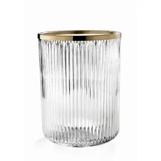 3SC ELEGANCE Ведро, без крышки, 20хh28х20 см, цвет: прозрачный хрусталь/золото 24к.
