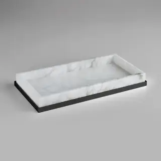 3SC Baster Round Лоток 25.5х2.5х13см., настольный, цвет: алебастр/никель черный матовый