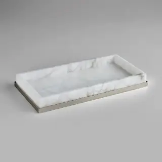 3SC Baster Round Лоток 25.5х2.5х13см., настольный, цвет: алебастр/никель сатинированный матовый