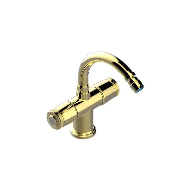 THG CORVAIR FIOR DI BOSCO Смеситель для биде на 1 отверстие, 2-х вентильный, с донным клапаном, цвет: полированное золото