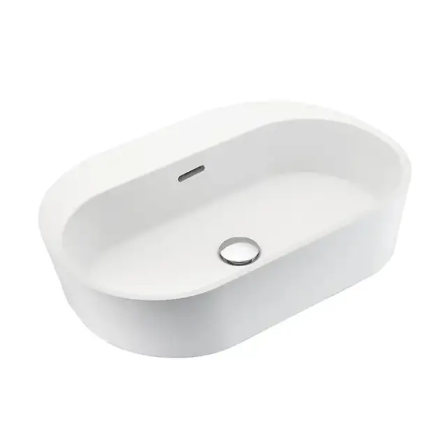 THG Monceau Раковина накладная 60х41х12cм., без отв., с переливом, цвет: белый матовый