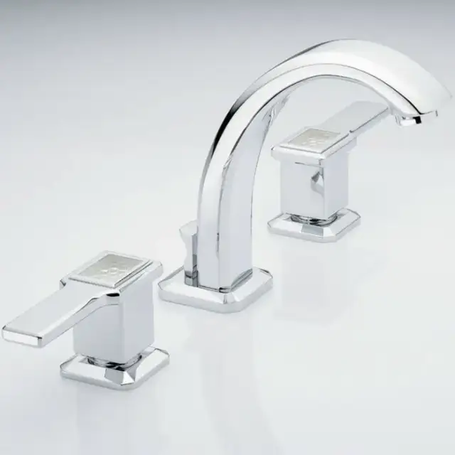 THG Métropolis &agrave; manettes cristal clair Смеситель для раковины, на 3 отв., цвет: хром/прозрачный хрусталь