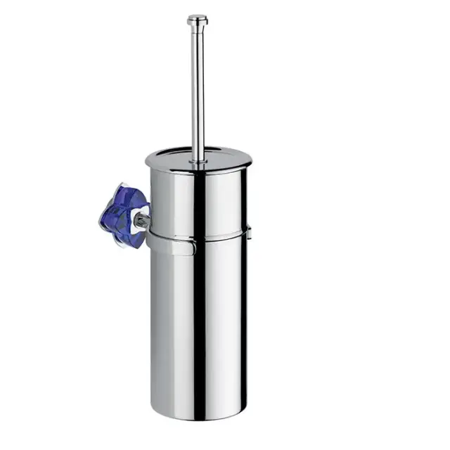 THG Pétale de cristal bleu Ёршик для туалета, подвесной, цвет: хром/синий хрусталь