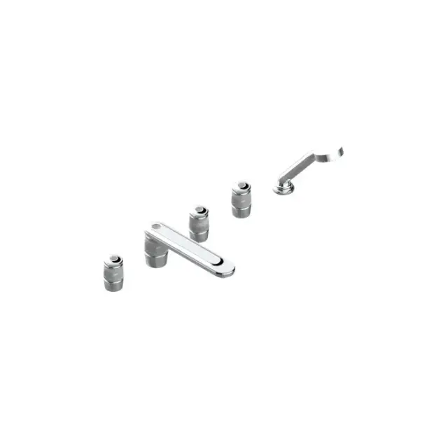 THG CORVAIR FIOR DI BOSCO Смеситель на борт ванны на 5 отверстий, двойной, с ручным душем, цвет: хром