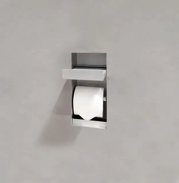 Antonio Lupi Sesamo Держатель для туалетной бумаги, встраиваемый в стену, 25х10.4х19.8 см, из нержавеющей стали AISI 304, отделка алюминий