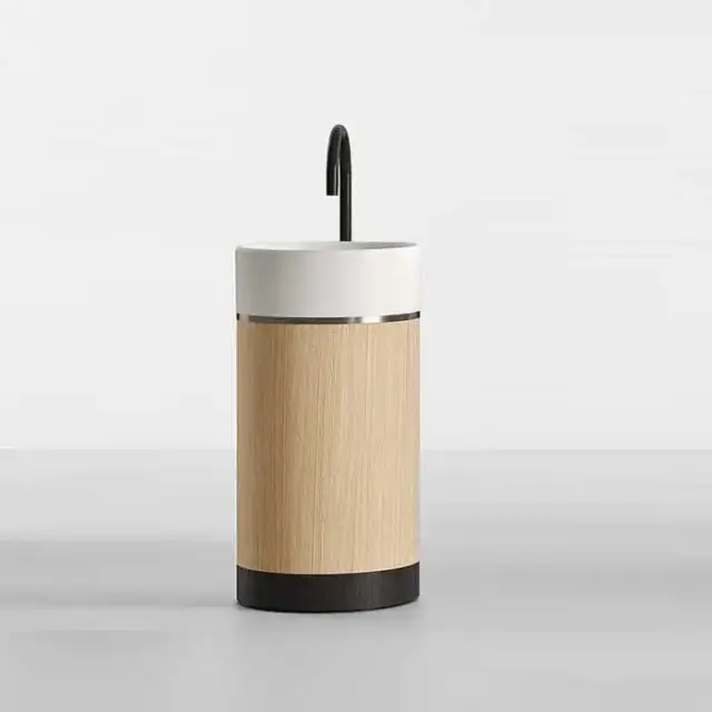 NOORTH milldue edition ROMA II Раковина 45х88 см, без отв., напольная, без перелива, с донным клапаном, цоколь Mezza Fiamma, цвет: Platino / белый матовый