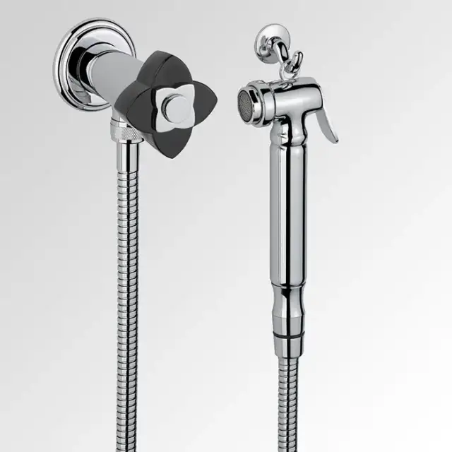 THG Petale de Cristal noir Гигиенический душ, цвет: хром/черный хрусталь