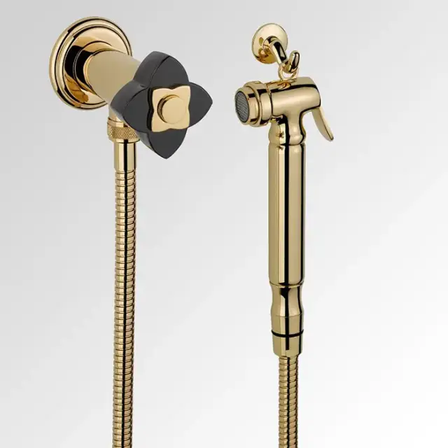 THG Petale de Cristal noir Гигиенический душ, цвет: золото/черный хрусталь