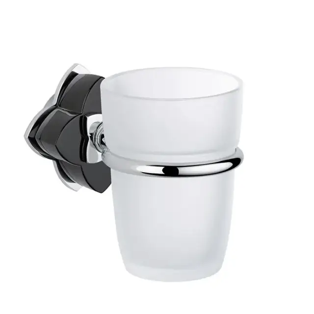 THG Pétale de cristal noir Стакан, подвесной, цвет: хром/черный хрусталь