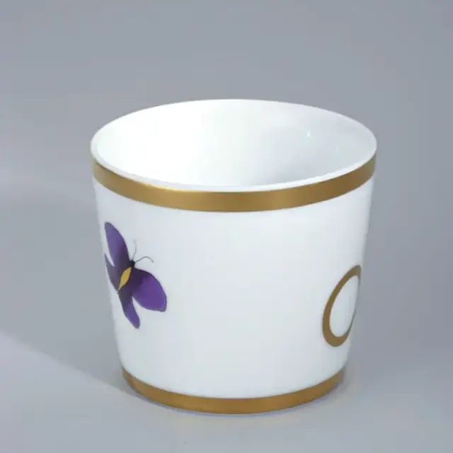 THG CAPUCINE MAUVE DECOR OR Китайская лакированная коробка с белой керамической крышкой &Oslash;126 мм., middle size, декор золото/лиловый, цвет: золото