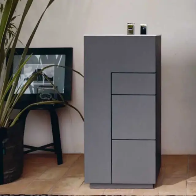 NOORTH milldue edition TOUCH Комплект мебели 41х40х88см, напольный, 3 ящика, слив в пол, раковина Milltek, цвет: Argilla матовый