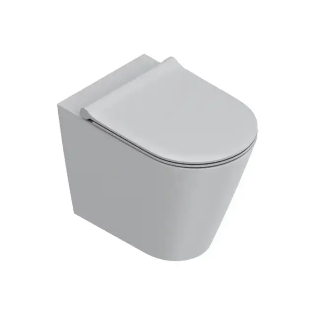 Catalano Zero Унитаз напольный 55x35см, безободковый, смыв Tornado, покрытие Twinglaze+, цвет: Cemento Satinato